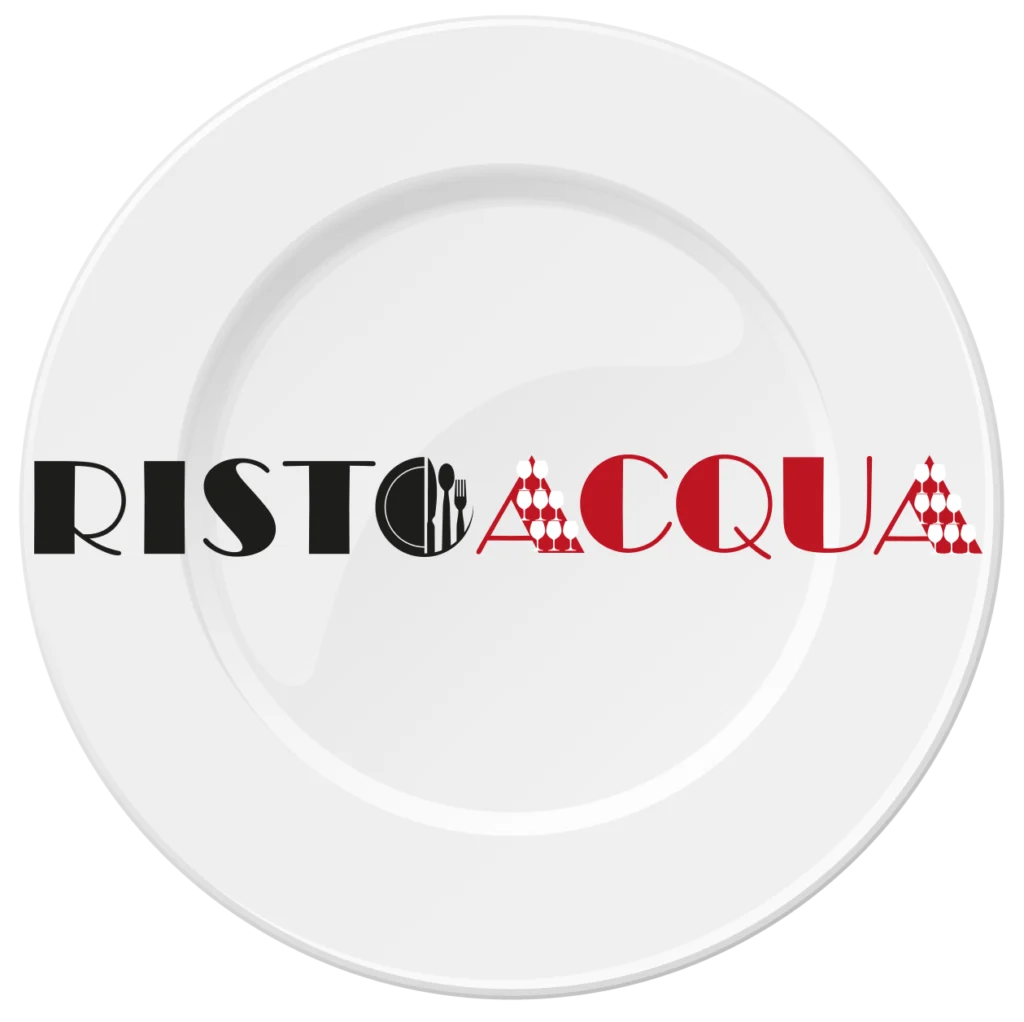 Logo di Ristoacqua - Acqua per cucinare - inserita in un piatto
