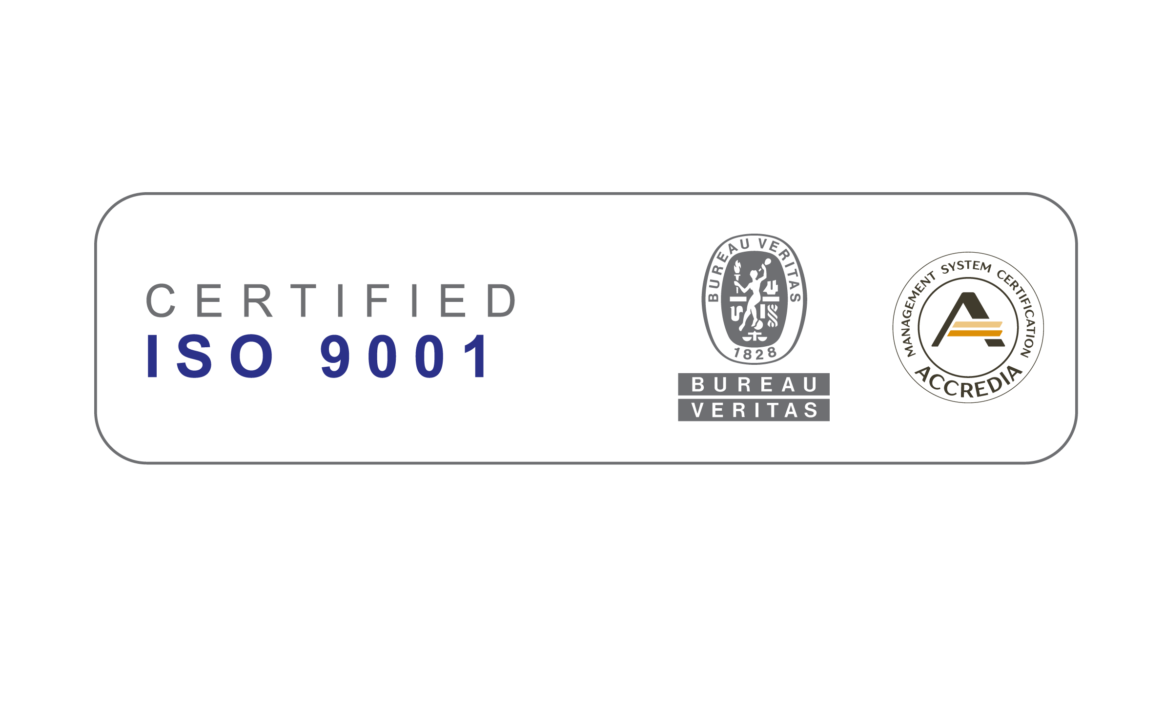 Chi siamo 5 Simbolo di ISO 9001: 2015 con logo Accredia
